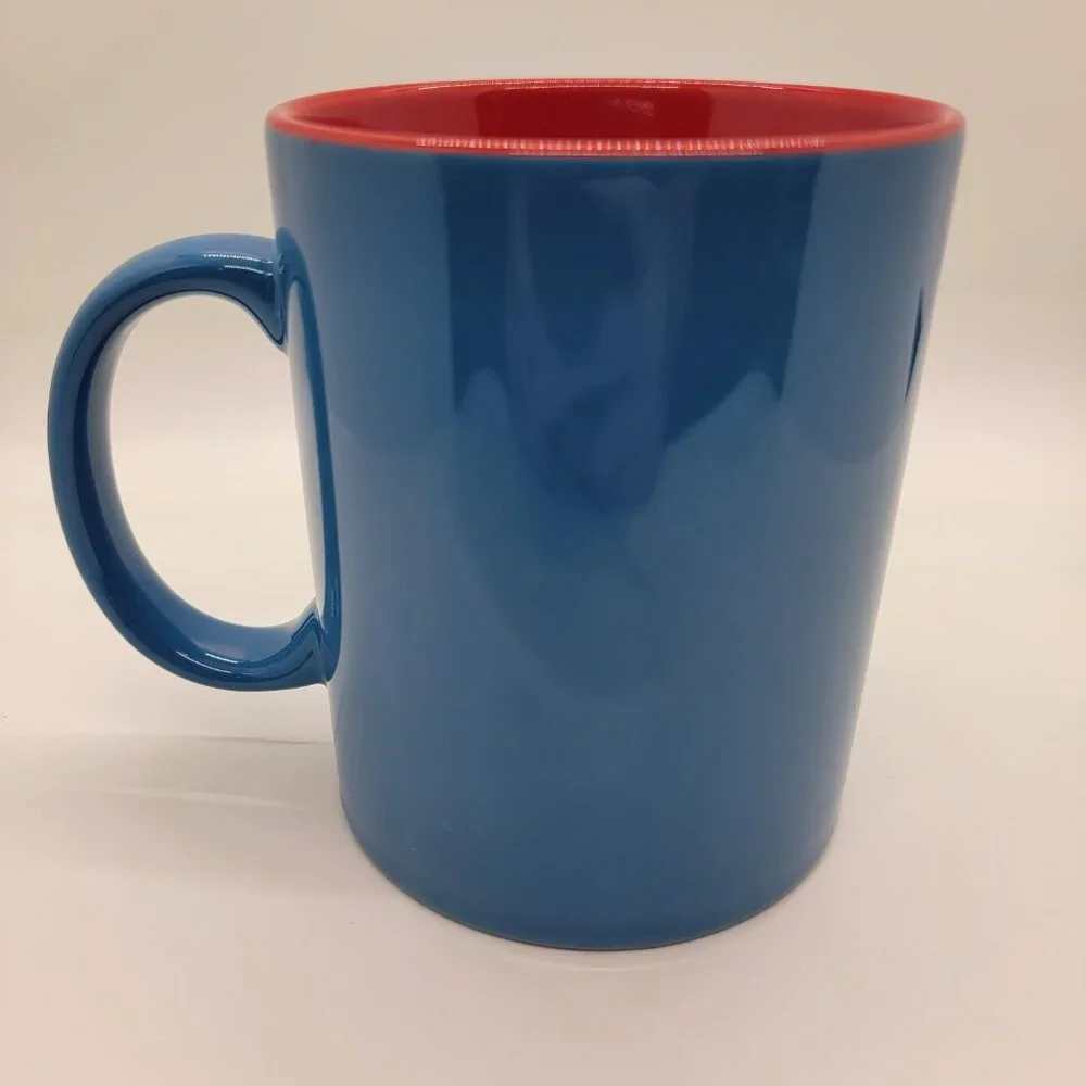 Superman Mug DC Comics Blue Red Logo‎ Vintage Style Heavy Ceramic 4” Glossy ICUP
